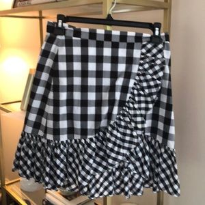 J Crew Black & White Gingham Mini